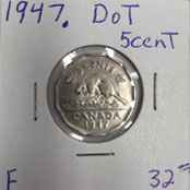 1947 5 cent coin